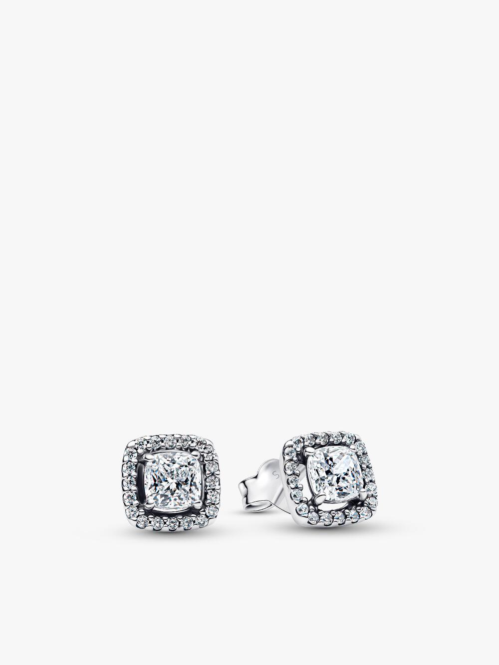Sparkling Pear Halo Stud Earrings